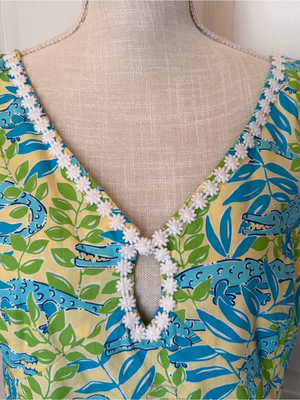 VINTAGE WHITE LABEL LILLY PULITZER MIMOSA EVERGLADES ALLIGATOR DRESS - Picture 10 of 15